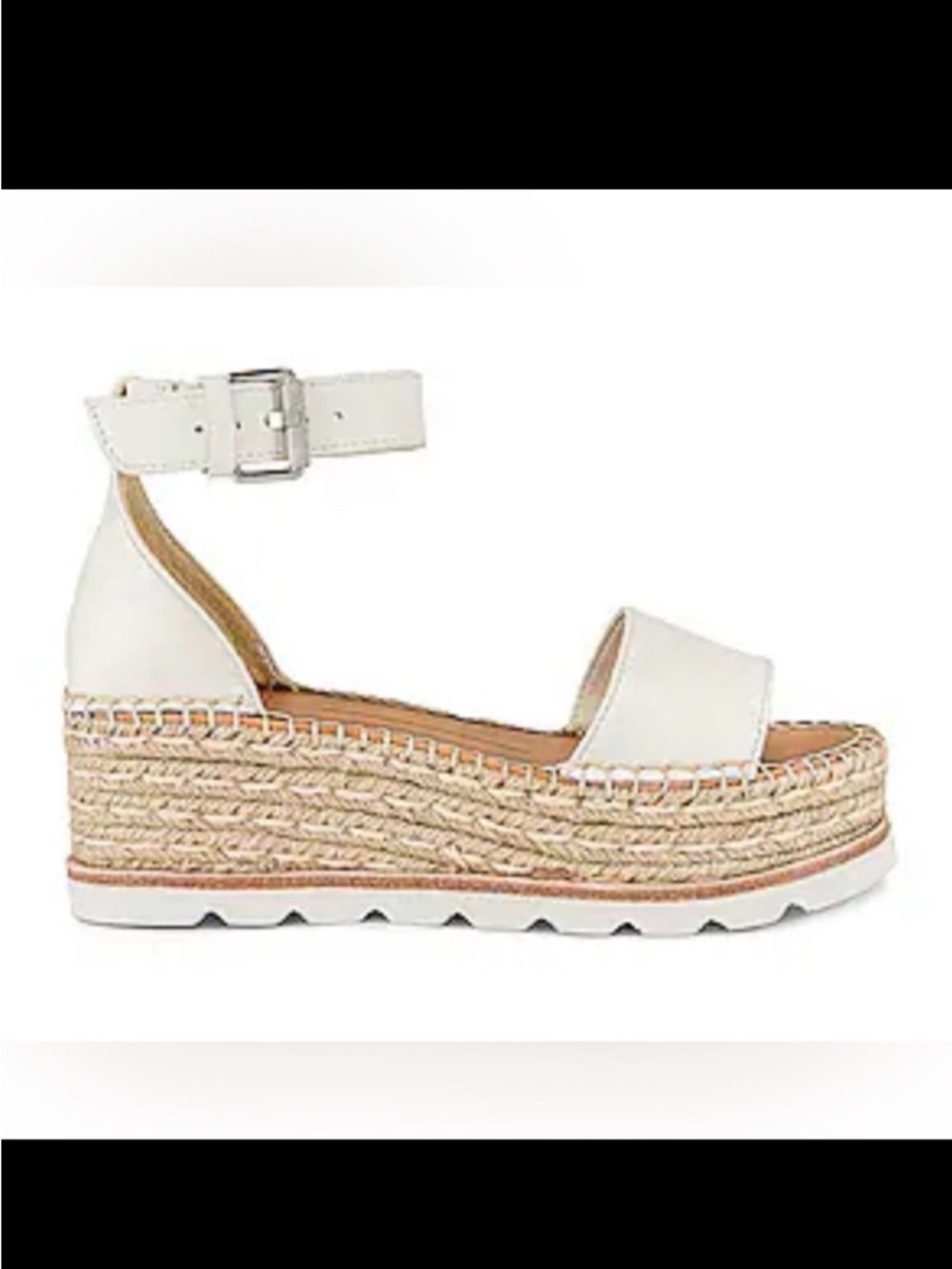 Dolce Vita Larita Leather Espadrilles Platform Sandals Shoes White - Picture 16 of 16